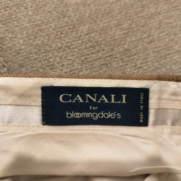 Canali Proposta Pants Mens 36/52 Tan Wool Pleated Dress Trousers Made Italy - Picture 6 of 11